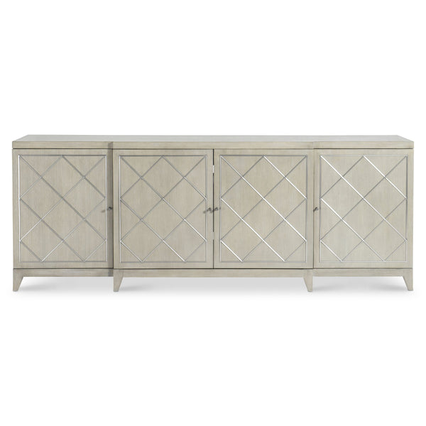 Bernhardt Bernhardt Cornelia Entertainment Credenza With Brushed Stainless Diamond Overlay, Soft-Close Doors, Cable Management 331880