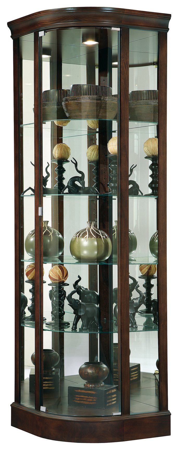Hekman Furniture 680664 Marlowe Iii Corner Curio Cabinet - Modern Glass Design With Adjustable Shelves & Lighting Espresso Marlowe Iii Corner Curio Cabinet 680664