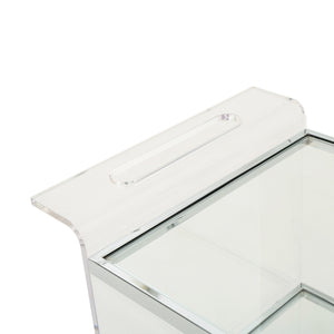 English Elm Bar Cart Acrylic Two Tier Rolling Shelf for Glam Minimalist Entertaining Spaces 62131.00