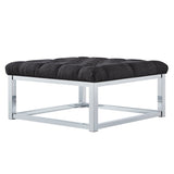 Siobhan Chrome Square Base Ottoman