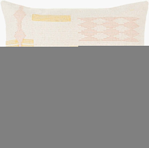 Surya Kyrk Modern 18"L X 18"W Cotton Accent Pillow - Stylish Home Decor, Easy Care, Made In India Ivory Cotton,Cotton Krk001-2222p