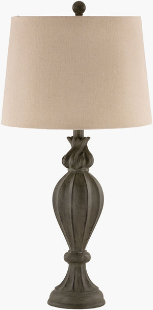 Surya Karli 28" Accent Table Lamp - Elegant Resin & Linen Design, Perfect Home Decor For Any Room! Body, Black,Finial, Black,Harp, Metallic ,Brass,Cord, Translucent Resin,Linen,Polyester,Resin Krl-001