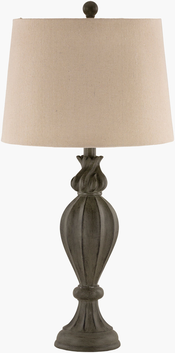 Surya Karli 28" Accent Table Lamp - Elegant Resin & Linen Design, Perfect Home Decor For Any Room! Body, Black,Finial, Black,Harp, Metallic ,Brass,Cord, Translucent Resin,Linen,Polyester,Resin Krl-001