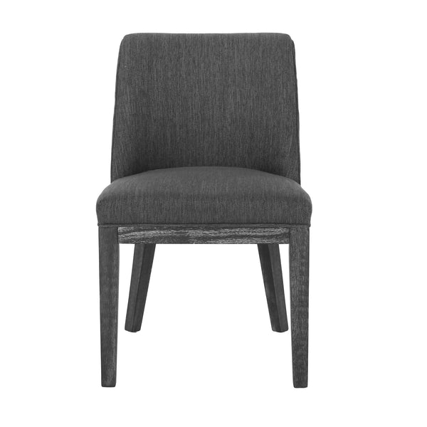 English Elm Dining Chair Set of 2 Solid Wood Textured Fabric Upholstered Farmhouse Modern Style 69408.00FCHAR