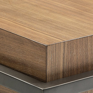 Bernhardt Bernhardt Collins Walnut Top Cocktail Table with Black Oxide Metal Base for Living Rooms 573013