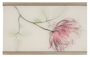 Hooker Furniture Blossoming Sculptural Cocktail Table With Hand-Painted Floral Ultra White Glass Top And Gold Frame 5000-80001-647