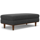 Hearth and Haven Celestique Upholstered Large Rectangular Ottoman with Woven-Blend Fabric B136P159247 Charcoal Grey