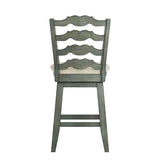 Homelegance By Top-Line Juliette French Ladder Back Counter Height Swivel Stool Green Rubberwood