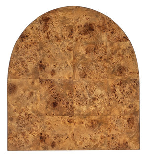 Hooker Furniture Melange Mappa Burl Half-Oval Accent Table With Warm Golden Finish And Gold Plinth Base, 22X24x24 628-50718-80