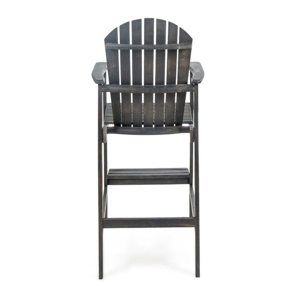 English Elm Outdoor Solid Acacia Wood Adirondack Barstools Set of 2 for Patio Deck Entertaining 61680.00DGRY