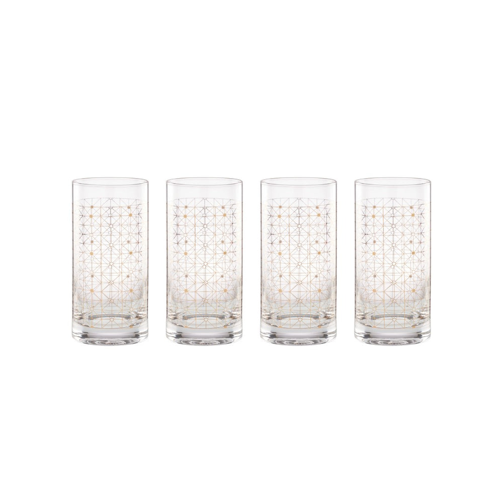 Lenox Tuscany Classics Gold Dust Highballs, Set of 4 Clear, NO COLOR GLASS,CRYSTAL 897408