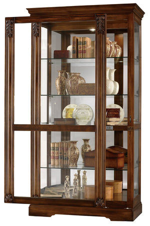 Hekman Furniture 680479 Andreus Curio Cabinet - Elegant Tuscan Cherry Finish With Adjustable Glass Shelves & Lighting Tuscany Cherry Andreus Curio Cabinet 680479