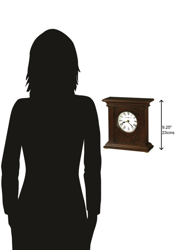 Hekman Furniture 635171 Andover Mantel Clock - Elegant Cherry Bordeaux Finish With Classic Roman Numerals & Detail Cherry Bordeaux Andover Mantel Clock 635171