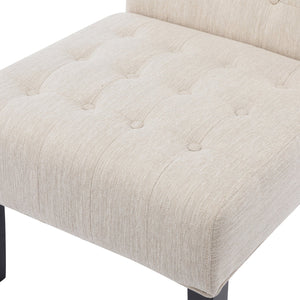 English Elm Accent Slipper Chairs Set of Two Button Tufted Plush Upholstered Living Room Pair 70752.00BGE