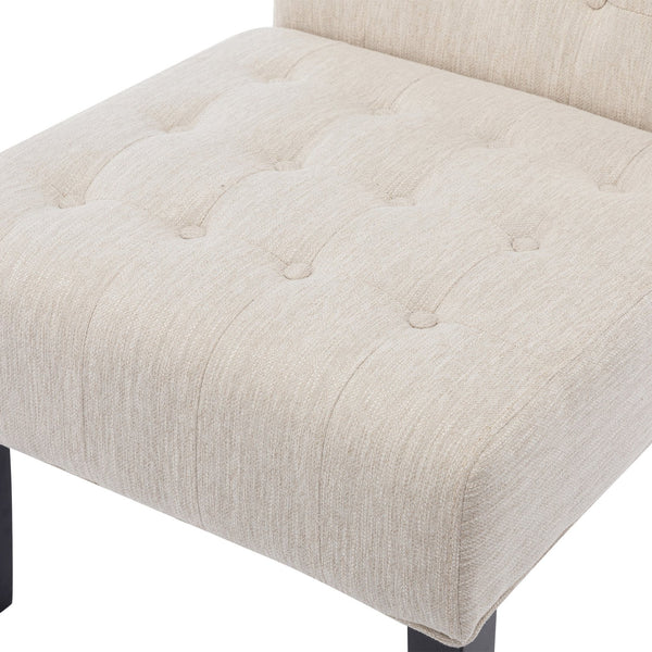 English Elm Accent Slipper Chairs Set of Two Button Tufted Plush Upholstered Living Room Pair 70752.00BGE
