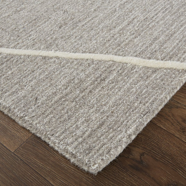 Feizy Rugs Euclid Hand-tufted Wool Rug - Stunning Abstract Design In Natural Undyed Pile For Elegant Spaces Taupe,Ivory,Gray Wool T11t8004gryivyh50