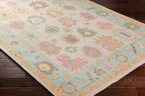 Kars KSA-2301 12' x 15' Handmade Rug KSA2301-1215  Pale Blue, Grass Green, Beige, Light Beige, Yellow, Pink Surya