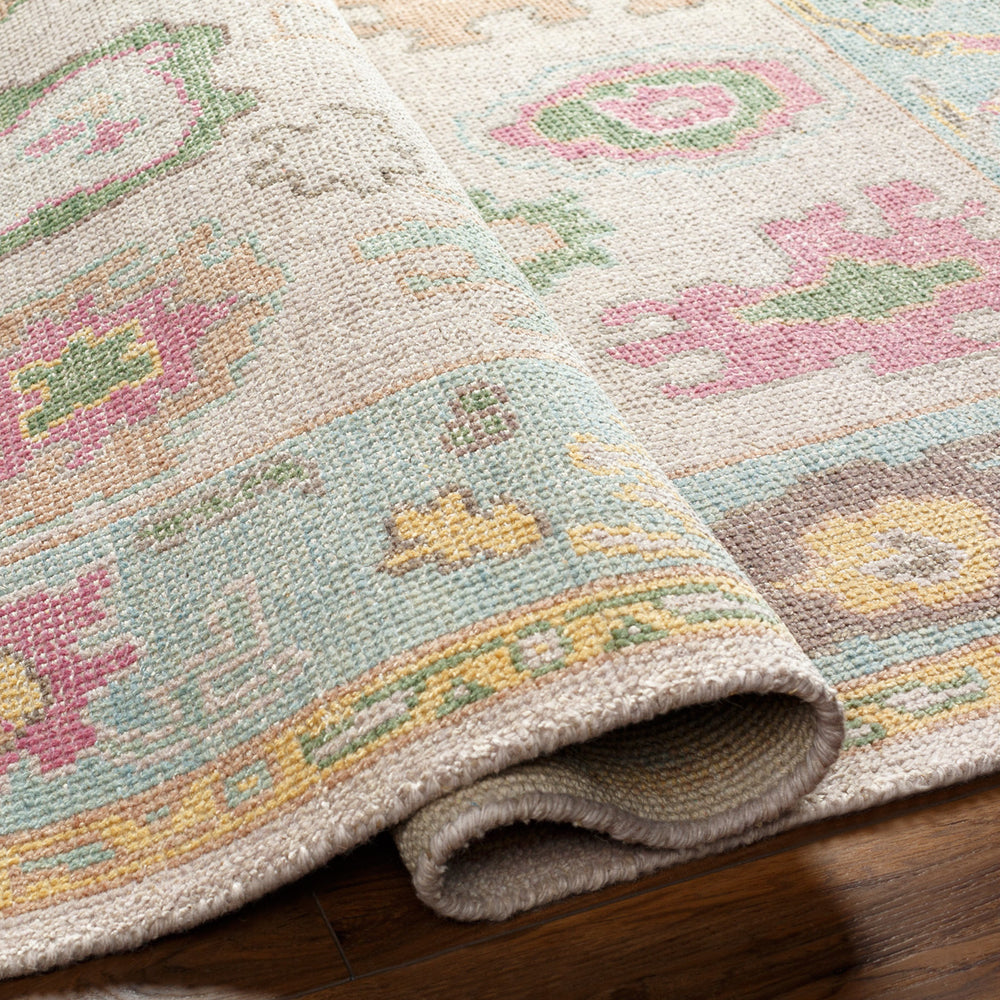 Kars KSA-2301 12' x 15' Handmade Rug KSA2301-1215  Pale Blue, Grass Green, Beige, Light Beige, Yellow, Pink Surya
