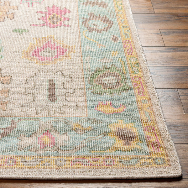 Kars KSA-2301 12' x 15' Handmade Rug KSA2301-1215  Pale Blue, Grass Green, Beige, Light Beige, Yellow, Pink Surya