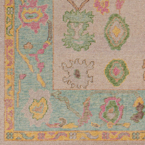 Surya Kars Handmade 2' X 3' Medium Pile Wool & Cotton Blend Rug - Elegant Updated Traditional Style Pale Blue Wool,Cotton Ksa2301-23