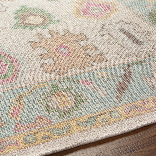 Kars KSA-2301 12' x 15' Handmade Rug KSA2301-1215  Pale Blue, Grass Green, Beige, Light Beige, Yellow, Pink Surya