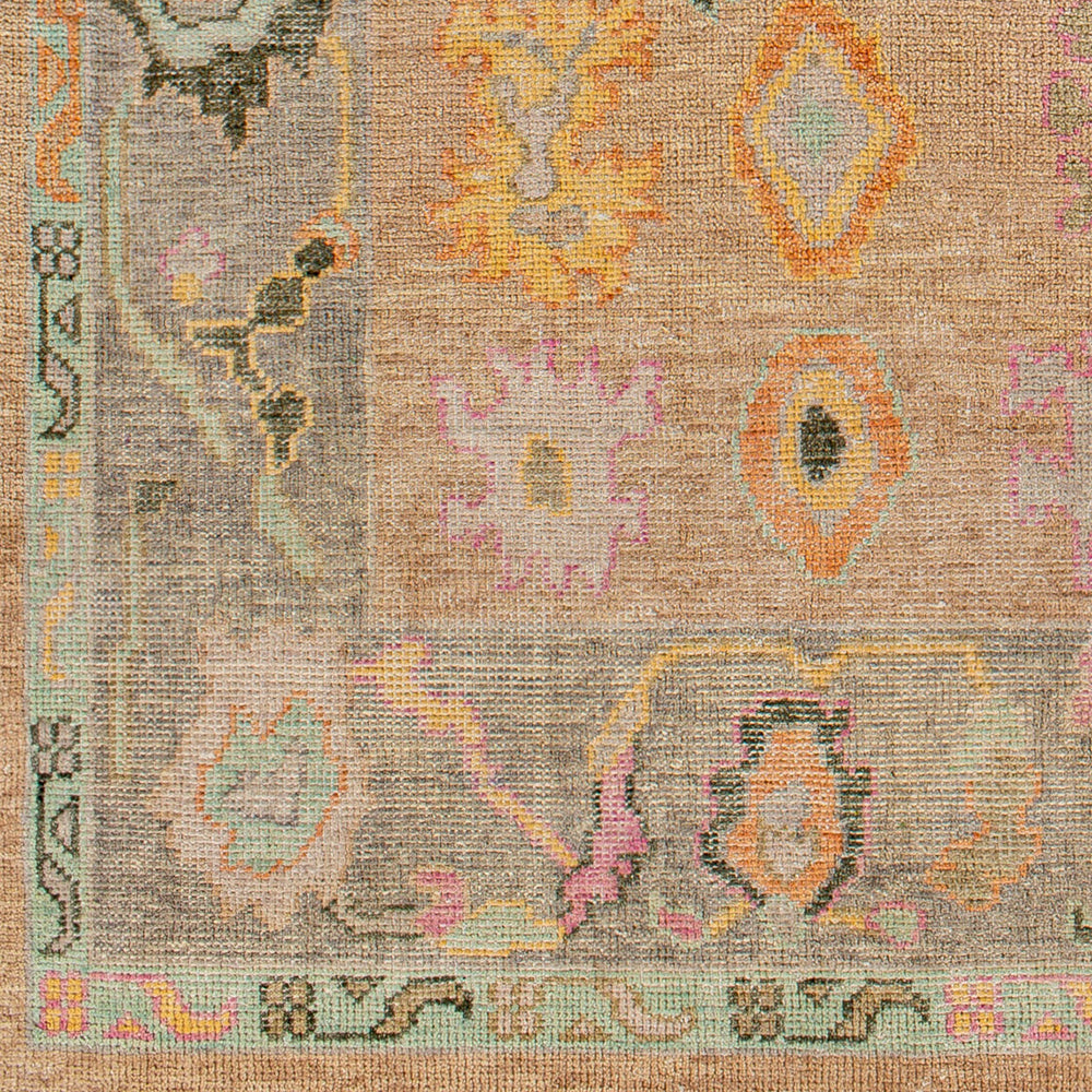Kars KSA-2302 2'6" x 10' Runner Handmade Rug KSA2302-2610  Orange, Bright Yellow, Pink, Light Olive, Light Gray, Oatmeal Surya