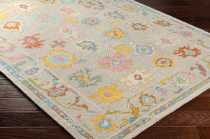 Surya Kars Handmade 2' X 3' Medium Pile Wool & Cotton Blend Rug - Elegant Updated Traditional Style Yellow Wool,Cotton Ksa2303-23