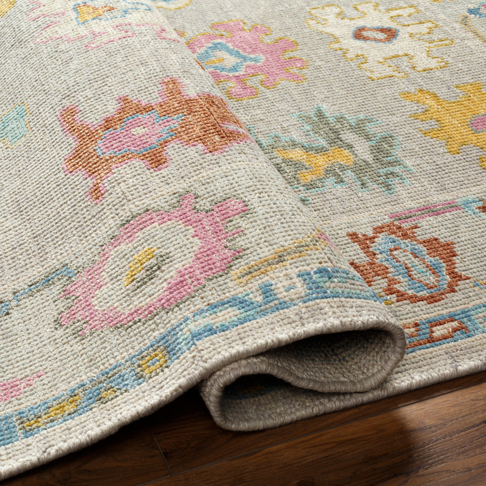 Kars KSA-2303 12' x 15' Handmade Rug KSA2303-1215  Yellow, Light Pink, Aqua, Blue, Rust, Grass Green Surya