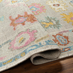 Kars KSA-2303 12' x 15' Handmade Rug KSA2303-1215  Yellow, Light Pink, Aqua, Blue, Rust, Grass Green Surya