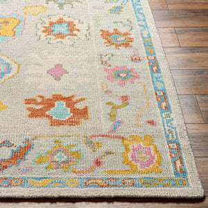 Kars KSA-2303 12' x 15' Handmade Rug KSA2303-1215  Yellow, Light Pink, Aqua, Blue, Rust, Grass Green Surya