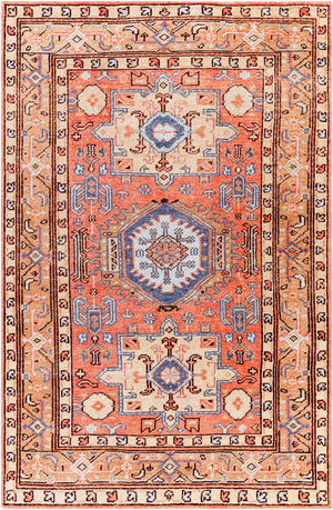 Surya Kars Handmade 2' X 3' Medium Pile Wool & Cotton Blend Rug - Elegant Updated Traditional Style Coral Wool,Cotton Ksa2305-23
