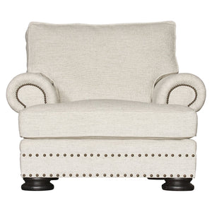 Bernhardt Bernhardt Foster Chair — Made-To-Order Plush Seat With Nailhead Trim, Rolled Arms & Wide Wood Legs B5172G