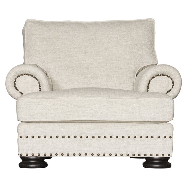 Bernhardt Bernhardt Foster Chair — Made-To-Order Plush Seat With Nailhead Trim, Rolled Arms & Wide Wood Legs B5172G