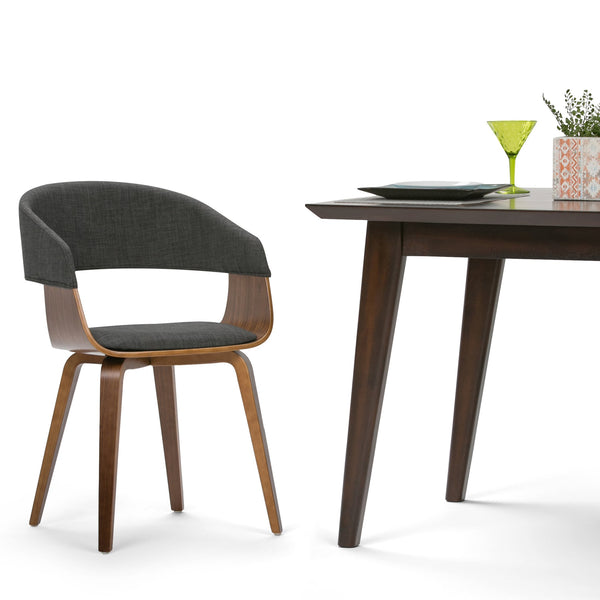 English Elm Lowell Bentwood Dining Chair In Charcoal Grey - Mid-Century Modern Comfort For Any Space B136P158838