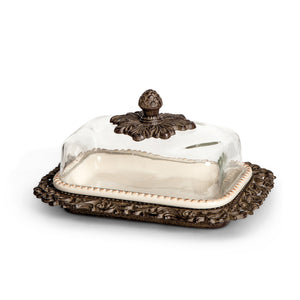 Acanthus Glass Dome Butter Dish EAW31554 Park Hill