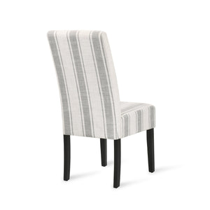 English Elm Christopher Knight Home® - DINING Chair with Plush Fabric Upholstery, Rubberwood Legs, Contemporary Minimalist Comfort and Style Grey Stripe 60162.00GRYLNN