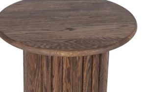 Porter Designs Porter Bixby Solid Red Oak Wood End Table – Artisan Design With Warm Honey Finish & Unique Channels Brown Wood 05-108-06-1814