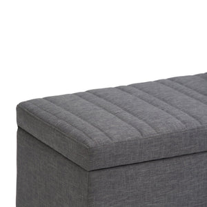 English Elm Darcy Storage Ottoman Bench - Stylish Slate Grey Upholstered Design With Hidden Storage & Comfort B136P159120