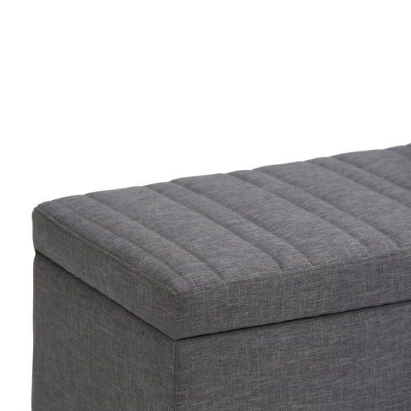 English Elm Darcy Storage Ottoman Bench - Stylish Slate Grey Upholstered Design With Hidden Storage & Comfort B136P159120