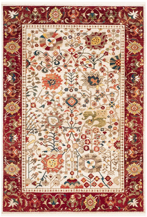 Safavieh Kashan 303 Power Loomed  Rug Ivory / Red KSN303D-6