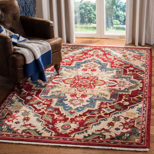 Safavieh Kashan 304 Power Loomed  Rug Red / Beige KSN304D-7SQ