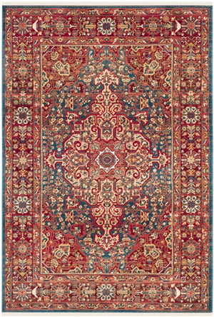 Safavieh Kashan 305 Power Loomed  Rug Blue / Red KSN305A-7SQ