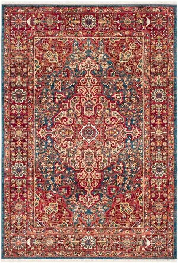 Safavieh Kashan 305 Power Loomed  Rug Blue / Red KSN305A-7SQ