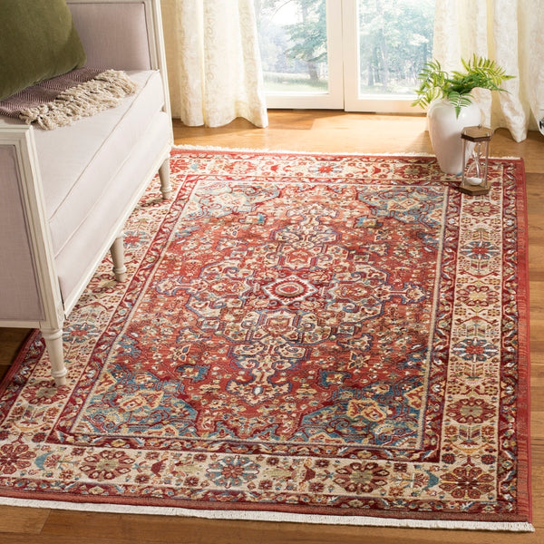 Safavieh Kashan 305 Power Loomed  Rug Red / Ivory KSN305L-7SQ