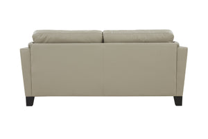 Porter Designs Porter Bergamo Cream Top Grain Leather Sofa - Elegant Design With Tufted Arms & Espresso Legs Cream Leather 02-189-01-4617