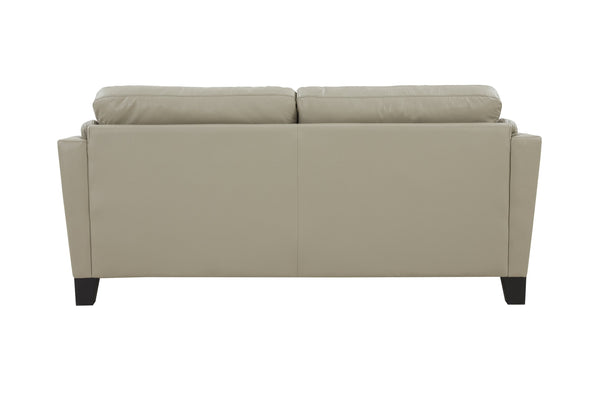 Porter Designs Porter Bergamo Cream Top Grain Leather Sofa - Elegant Design With Tufted Arms & Espresso Legs Cream Leather 02-189-01-4617