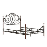 Homelegance By Top-Line Henri Graceful Scroll Bronze Iron Bed Cherry Iron