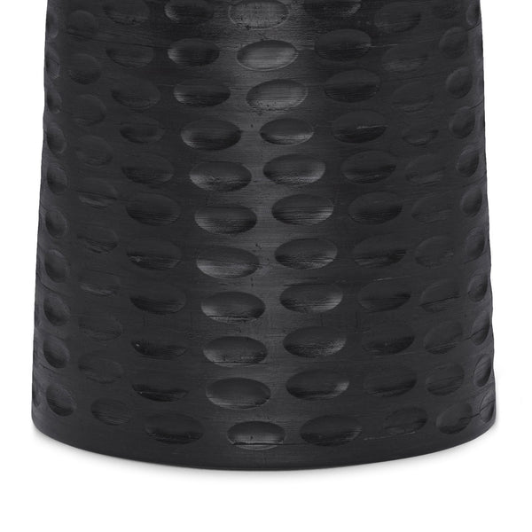 English Elm Boyd 13-Inch Solid Mango Wood Accent Table In Textured Black - Stylish & Versatile For Any Space B136P158431