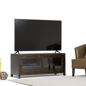 English Elm Cosmopolitan Media Stand - Elegant Mahogany Brown Tv Console For Organized Living Room Style B136P159522