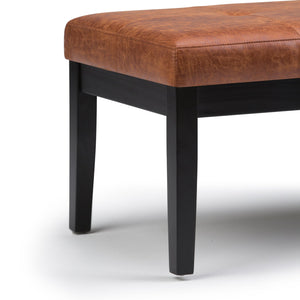 English Elm Lacey Tufted Ottoman Bench In Distressed Saddle Brown - Stylish Storage Solution For Any Room B136P159209